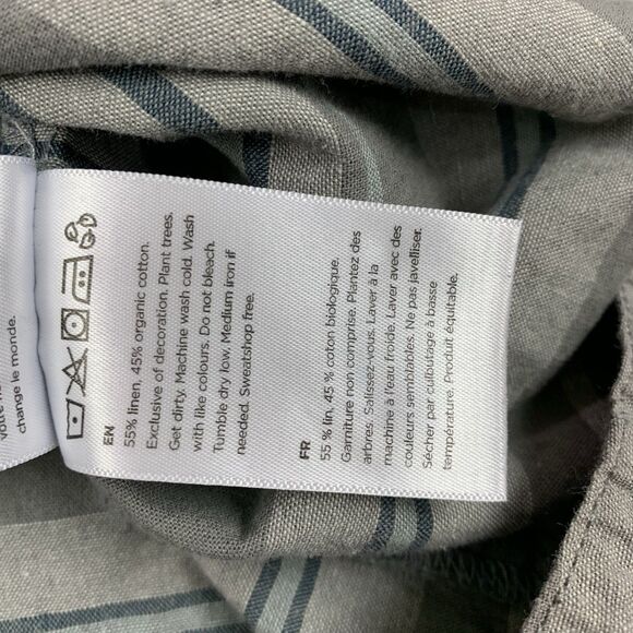 Tentree Linen Blend Hooded Long Sleeve Button Front Shirt Mens XL - Picture 15 of 16